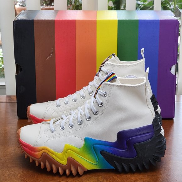 Converse Men's Run Star Motion CX Platform Pride A02262C Egret/Court Purple - Picture 5 of 13